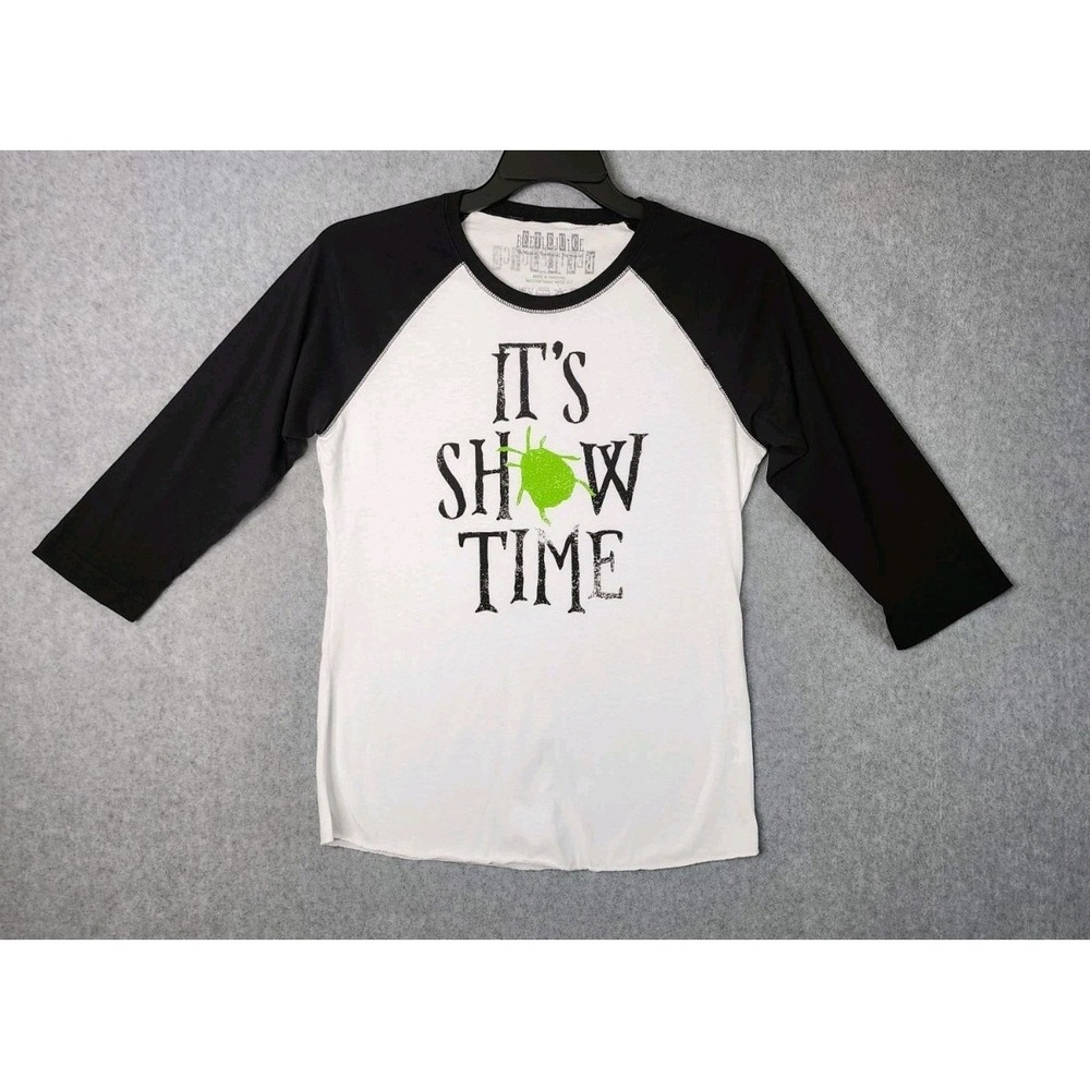 Beetlejuice Broadway IT'S SHOW TIME 3/4 Sleeve Top Shirt Womens Size Medium